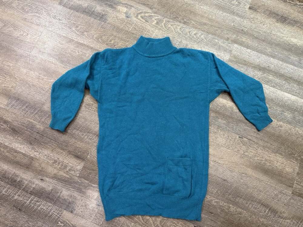 Vintage Paul Et Duffier Lambswool/Rabbit Hair Sweater Blue/Teal Sz M Excellent
